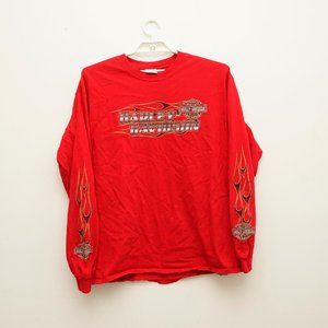 Red Men's Harley Davidson Long Sleeve Shirt XL